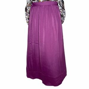 Jessica London Long Purple Skirt Elastic & Flat Waistband Size 12